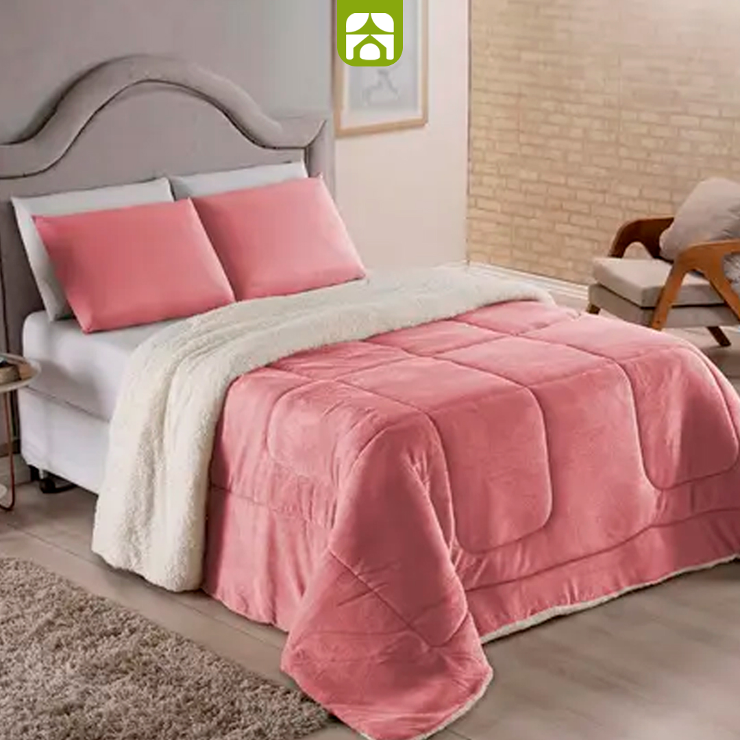 Kit Inverno 2025 com 6 Coberdrom Casal Queen – Dupla Face Pele de Carneiro & Lã Sherpa Ultra Macio