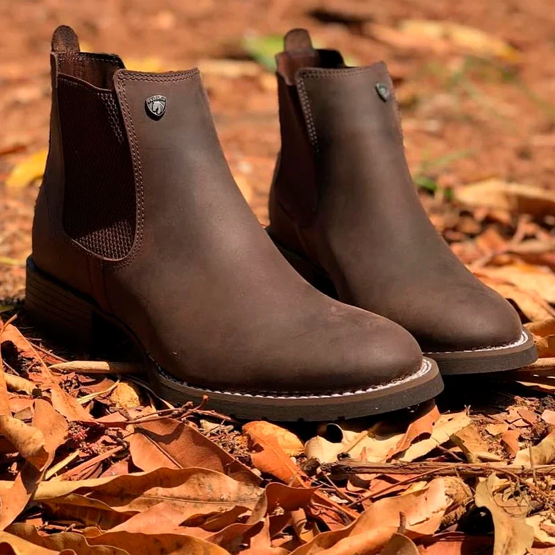 Kit Bota Masculina Montara em Couro Legítimo e Palmilha Ortopédica +BRINDES: Faca Inox, Chapéu e Cinto