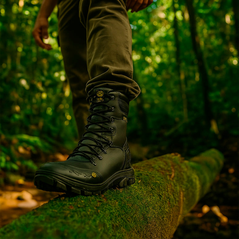 Kit Bota Masculina Gravuor em Couro Legítimo e Palmilha Ortopédica +BRINDES: Relógio, Faca, Cinto e Carteira