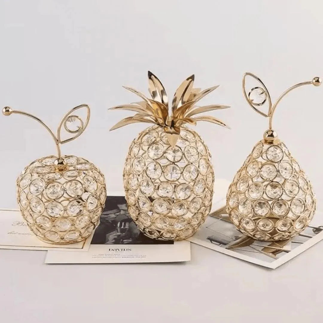 Adorno Decorativo de Frutas Cristal Moderno - Decoração Para Sala