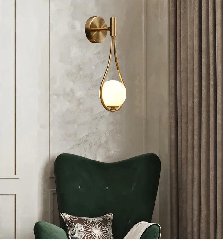 Arandela Dourada Parede Interna Lauren