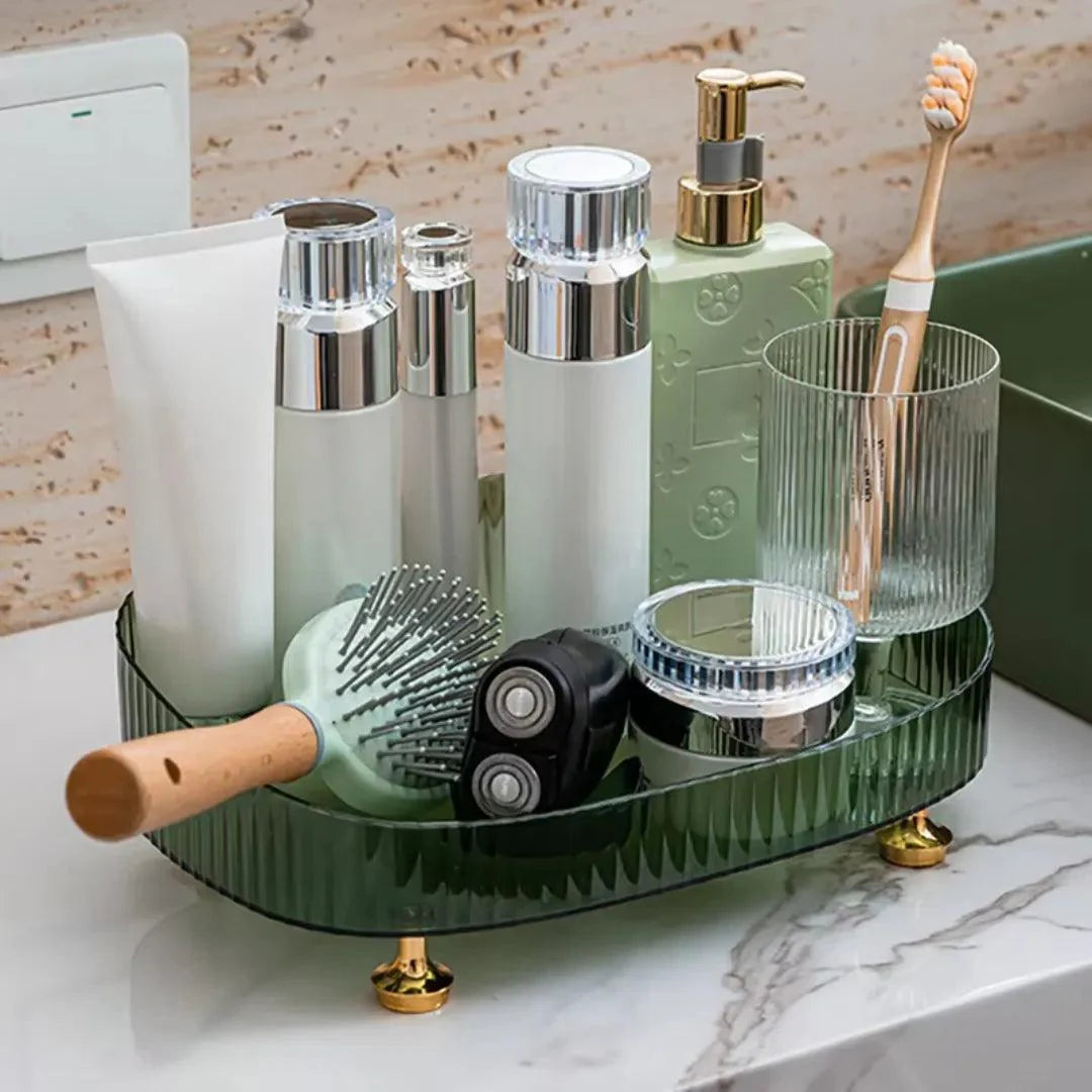 Bandeja Decorativa Espelhada para Banheiro Oval