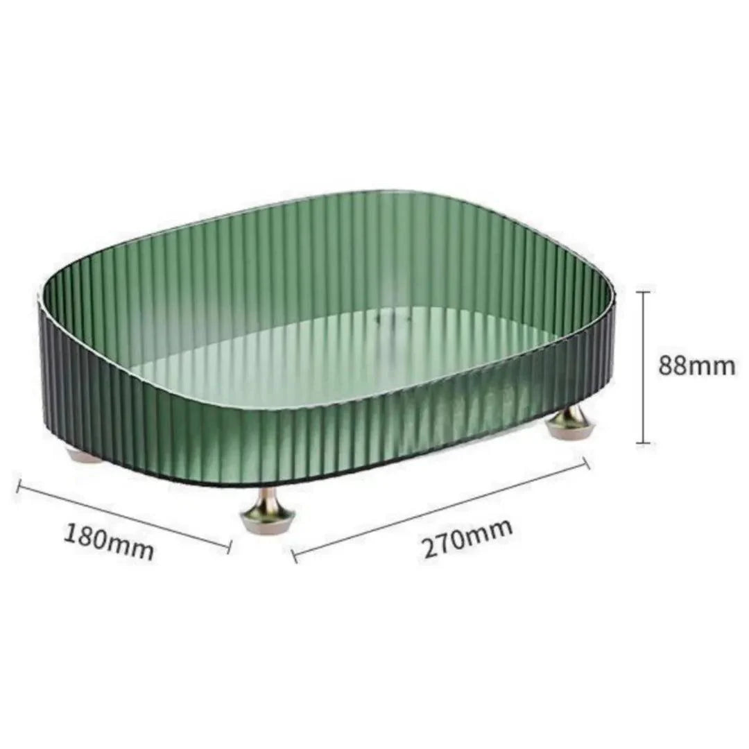 Bandeja Decorativa Espelhada para Banheiro Oval