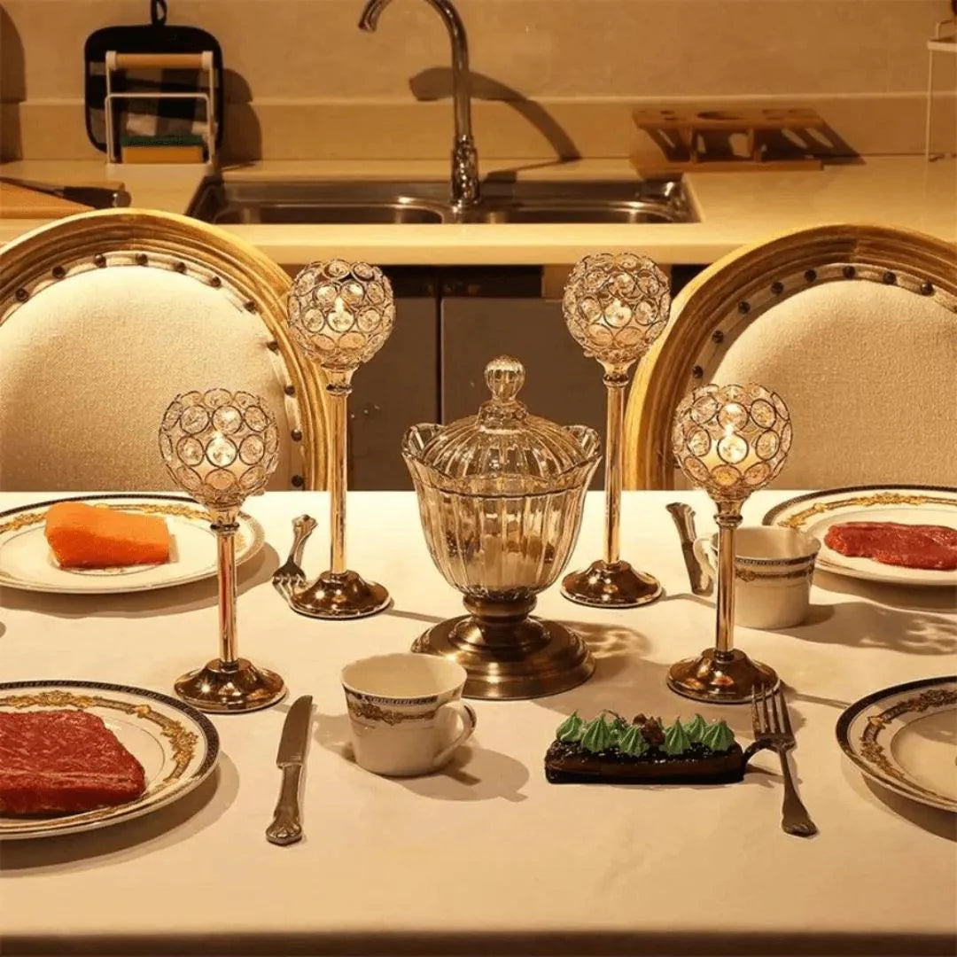 Castiçal de Vela Dourado para Mesa - Decoração
