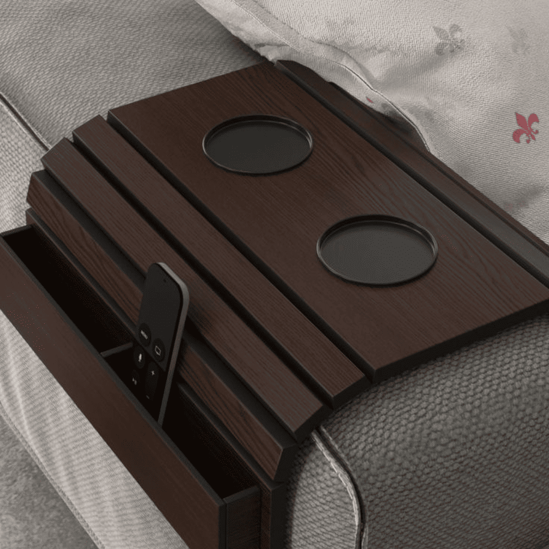 Conjunto Para Braço de Sofá Porta Copo e Controle Sofisticado - 2 Unid