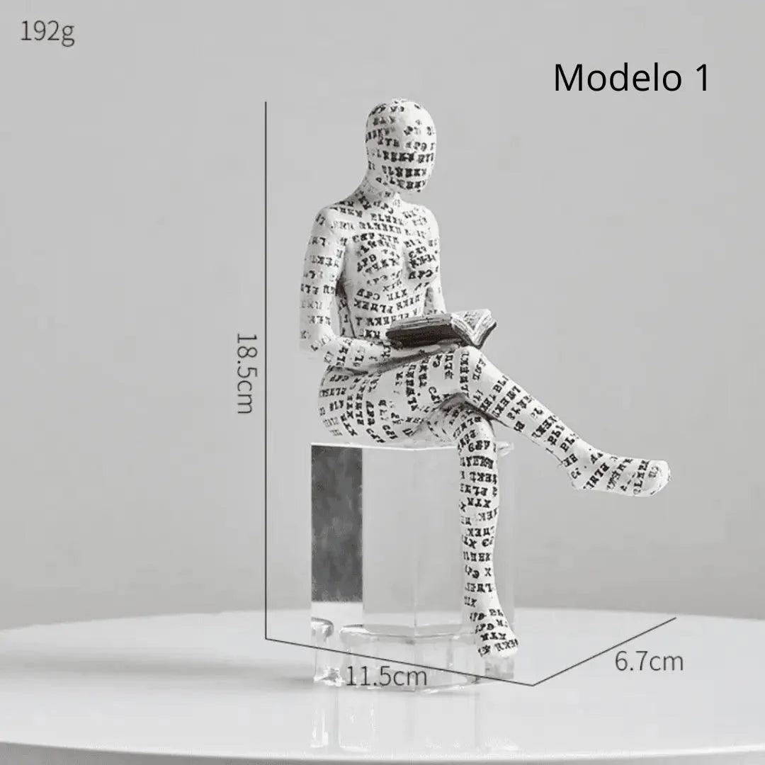 Escultura Decorativa O Leitor Estatueta - Decoração para Sala