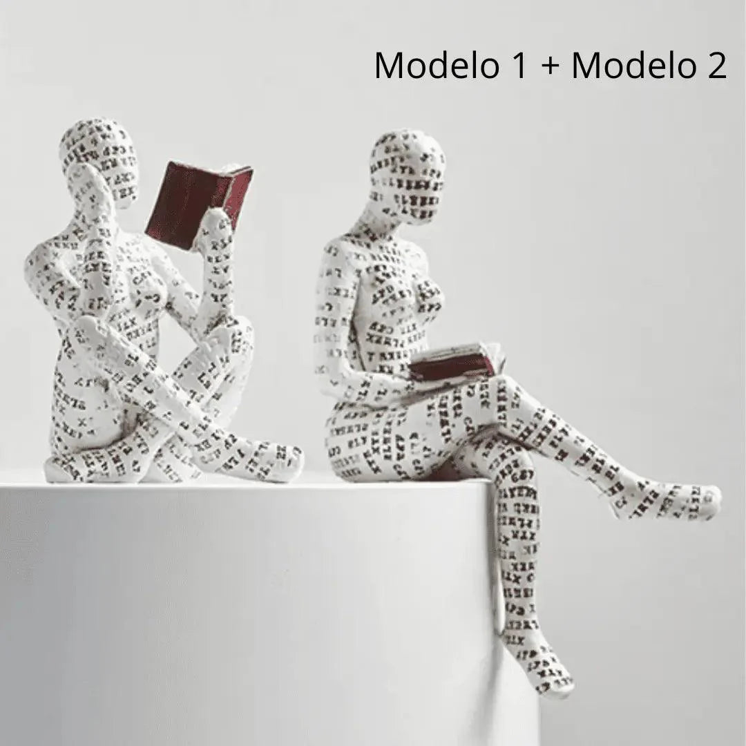 Escultura Decorativa O Leitor Estatueta - Decoração para Sala