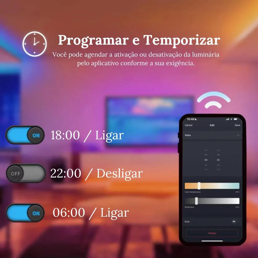 Luminária de Teto Plafon LED Redondo Inteligente Alexa Google Home