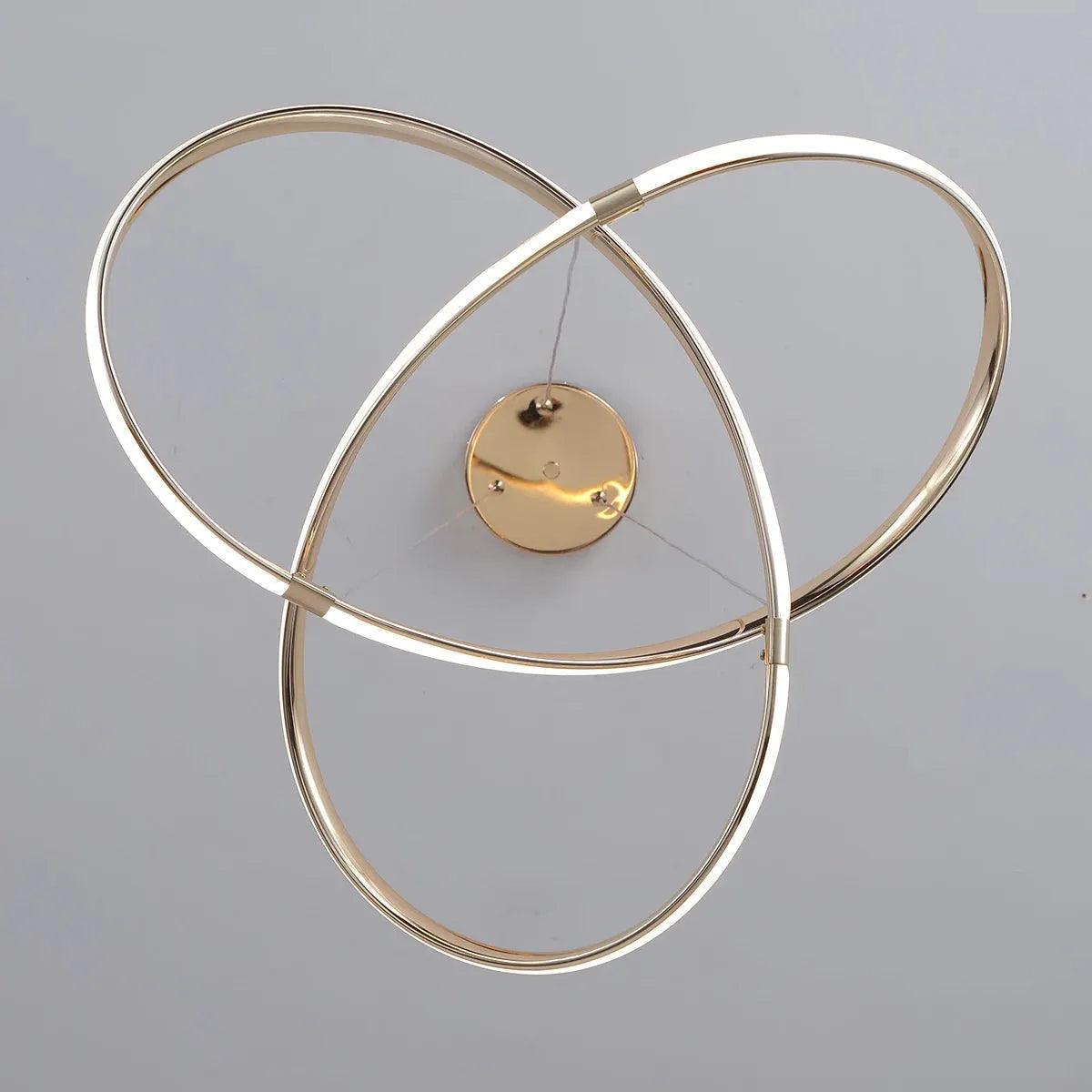 Lustre Circular Pendente Moderno Duplo em LED