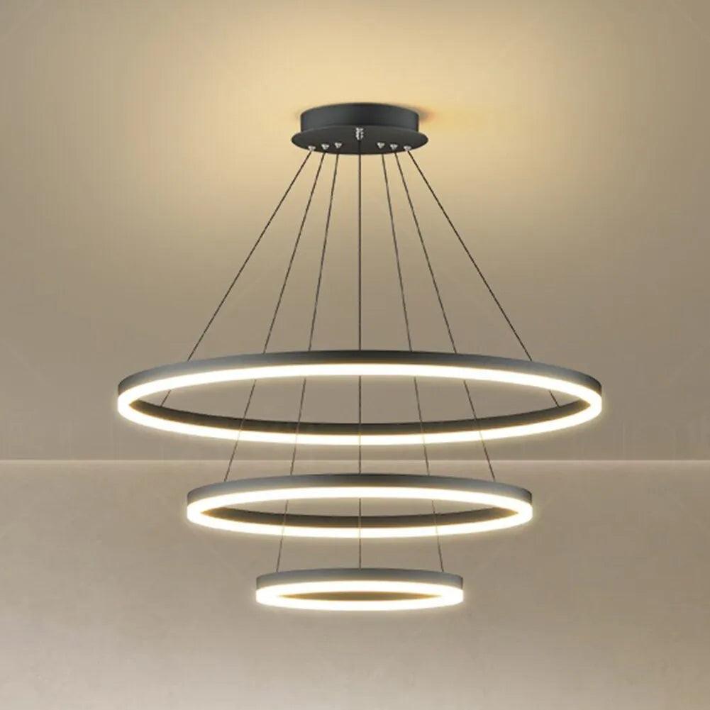 Lustre Pendente Circular Triplo em LED