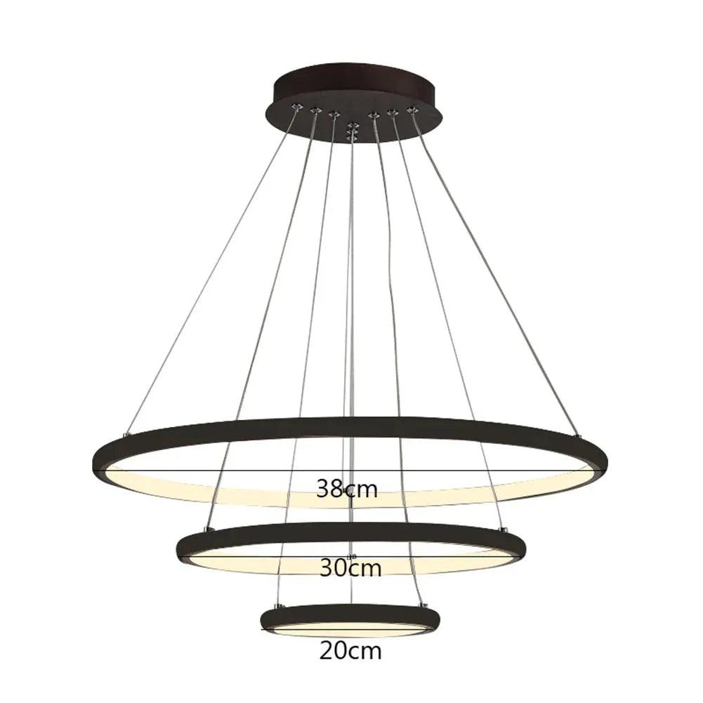 Lustre Pendente Circular Triplo em LED