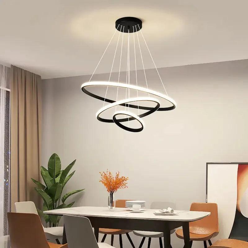 Lustre Pendente Circular Triplo em LED