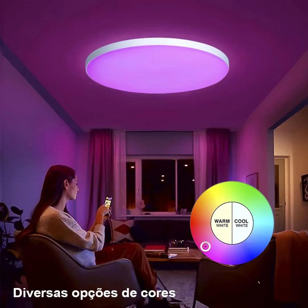 Plafon Led Sobrepor Redondo Smart Home Led Lights WIFI Voice Control Alexa Google Yandex