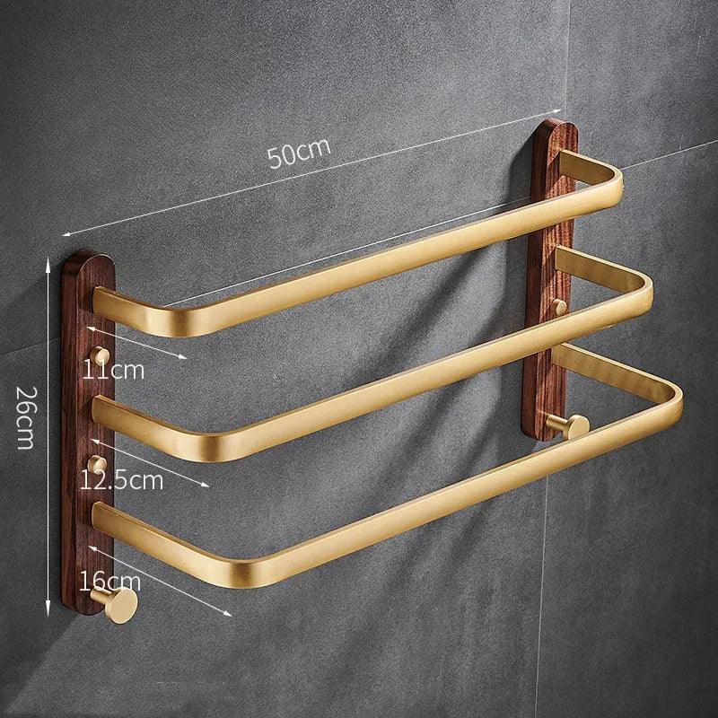 Porta Toalha Para Banheiro Duplo e Triplo Madeira Maciça