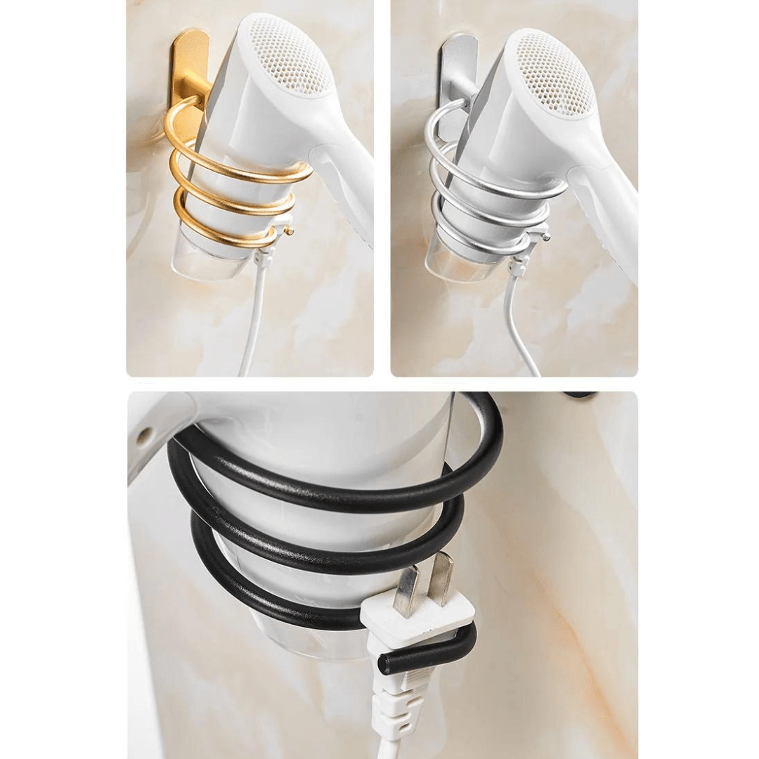 Suporte de Parede em Espiral para Secador de Cabelo para Banheiro