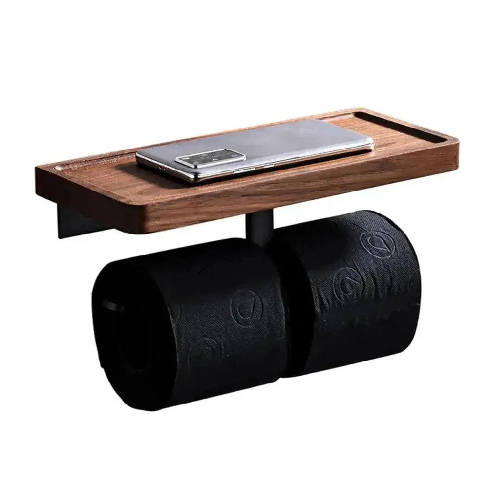 Suporte Para Papel Higiênico De Madeira Premium