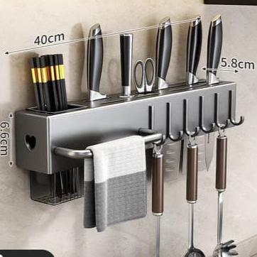 Suporte Profissional para Armazenamento de Talheres com Ganchos Premium