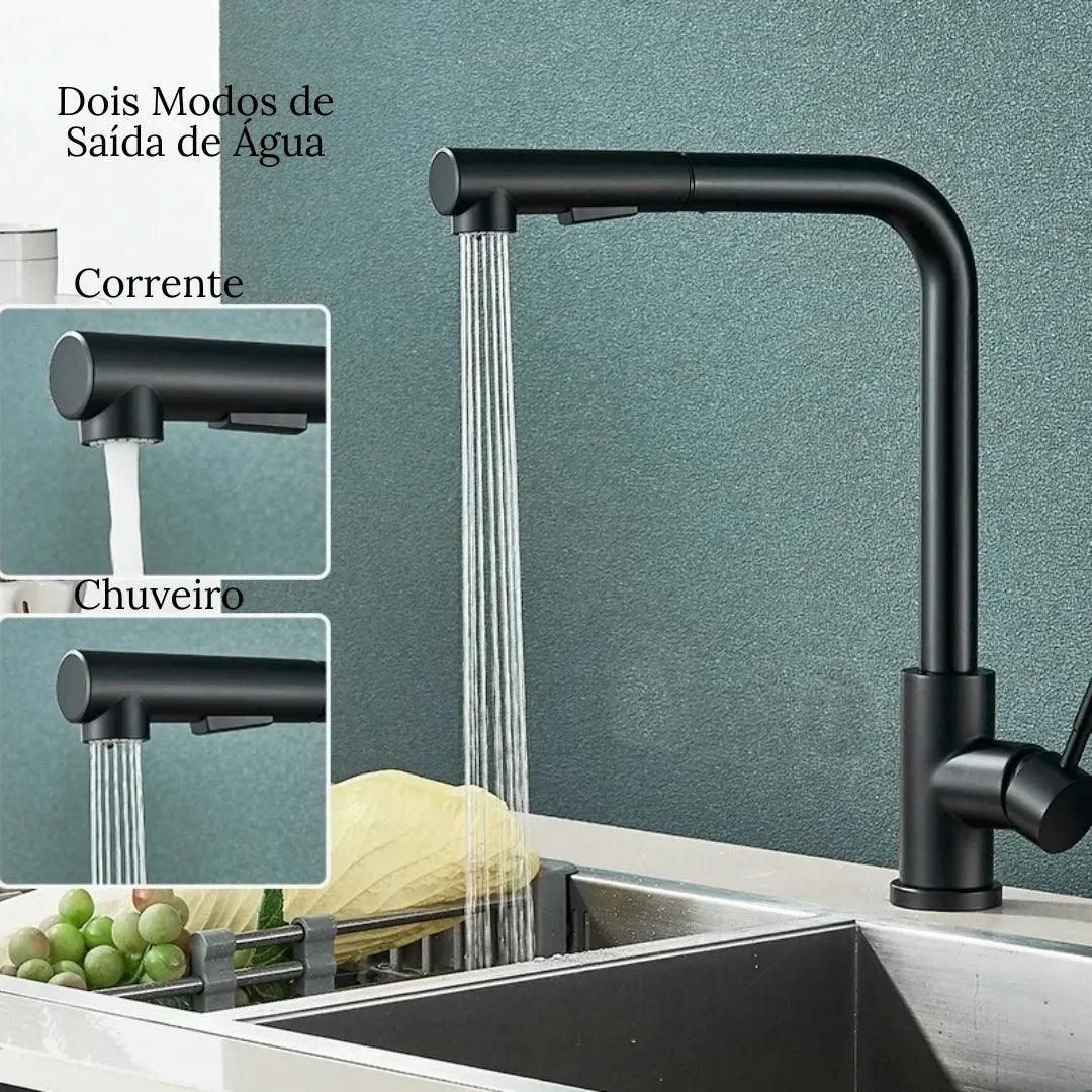 Torneira Gourmet para Cozinha Retrátil 360º Monocomando