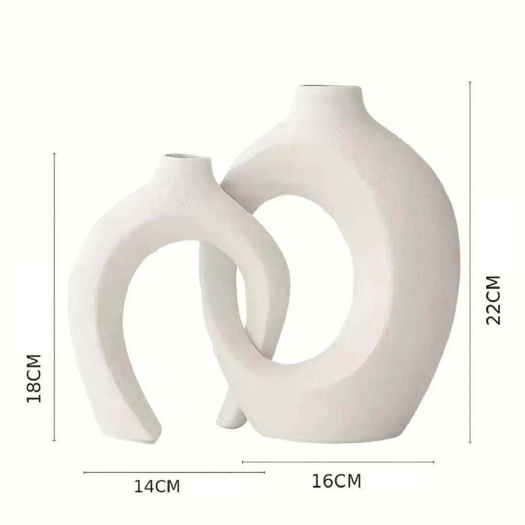 Vaso Decorativo para Sala de Cerâmica para Mesa 2 em 1 - Decoração