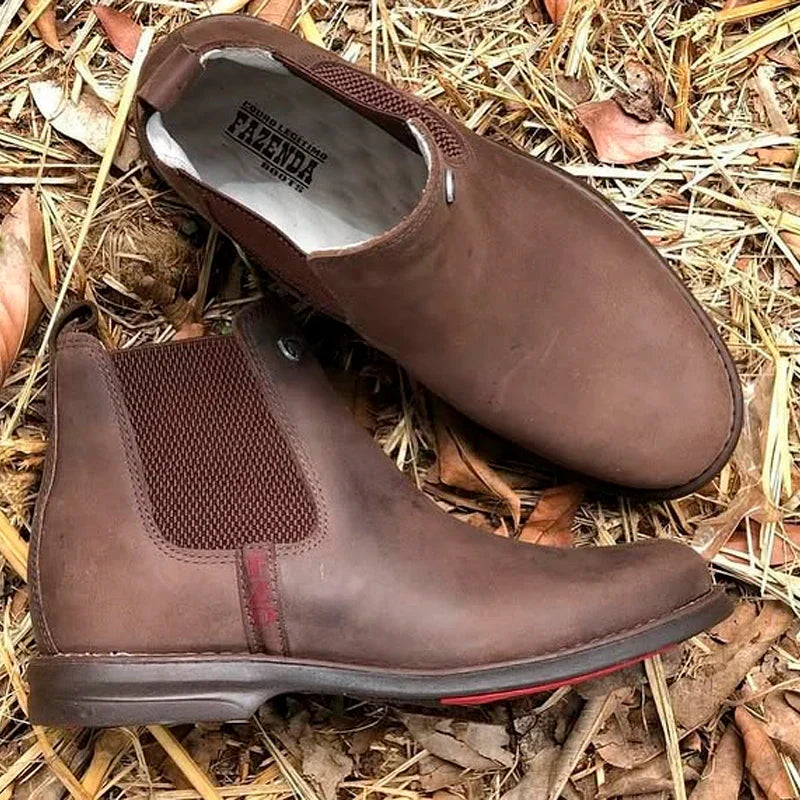 Kit Bota Masculina Montara em Couro Legítimo e Palmilha Ortopédica +BRINDES: Faca Inox, Chapéu e Cinto