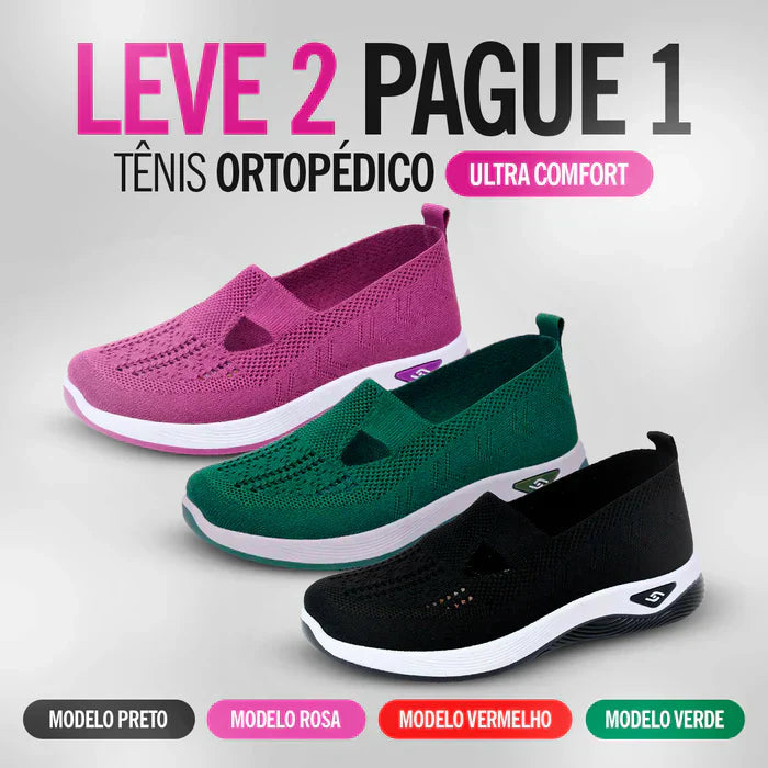 Tênis Ortopédico Ultra Comfort + Palmilha Ortopédica IMPERDÍVEL: LEVE 2, PAGUE 1