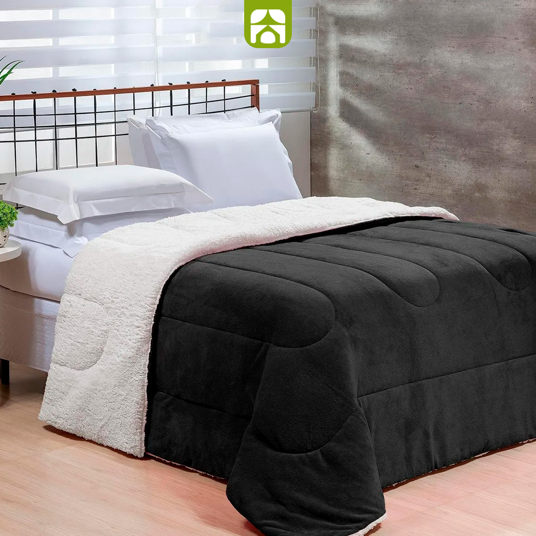 Kit Inverno 2025 com 6 Coberdrom Casal Queen – Dupla Face Pele de Carneiro & Lã Sherpa Ultra Macio