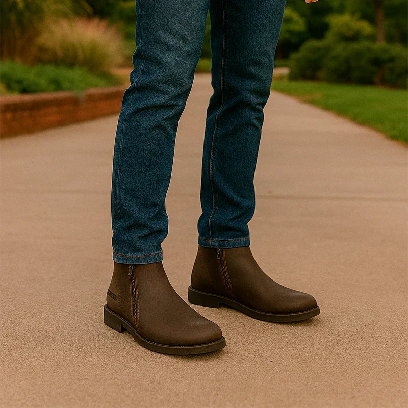 Kit Bota Zavick em Couro Legítimo e Palmilha Ortopédica +BRINDES: Boné, Cinto e Bainha com Faca