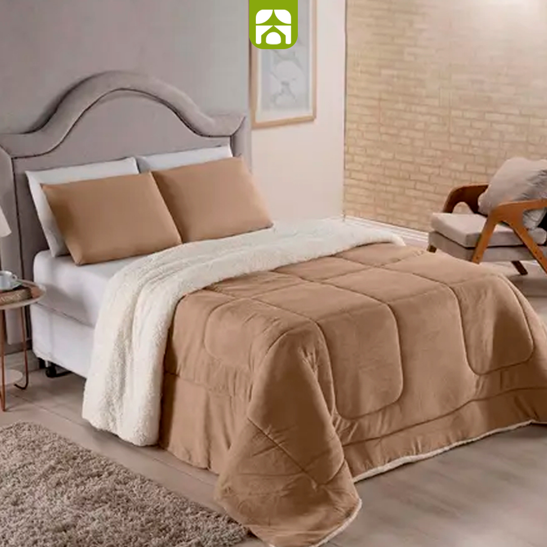 Kit Inverno 2025 com 6 Coberdrom Casal Queen – Dupla Face Pele de Carneiro & Lã Sherpa Ultra Macio