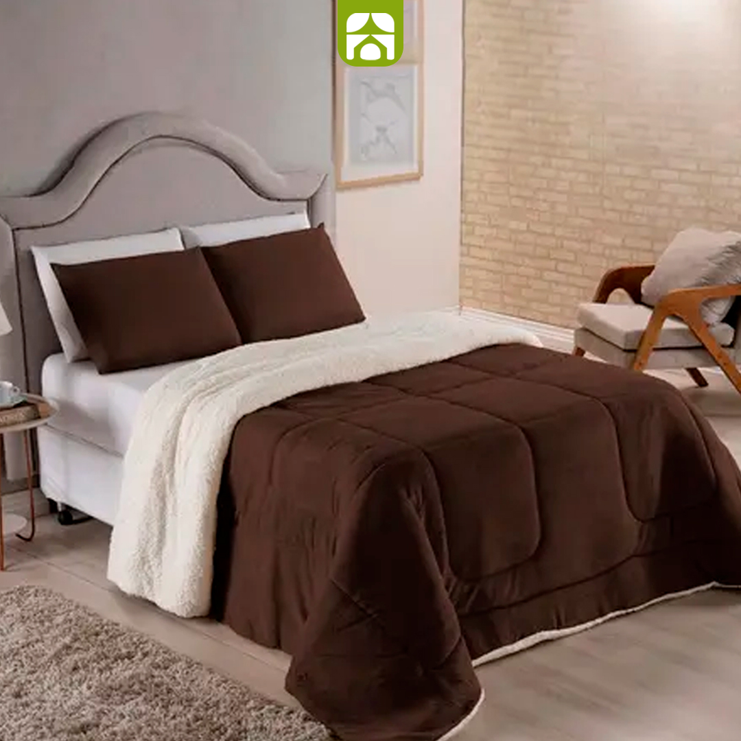 Kit Inverno 2025 com 6 Coberdrom Casal Queen – Dupla Face Pele de Carneiro & Lã Sherpa Ultra Macio