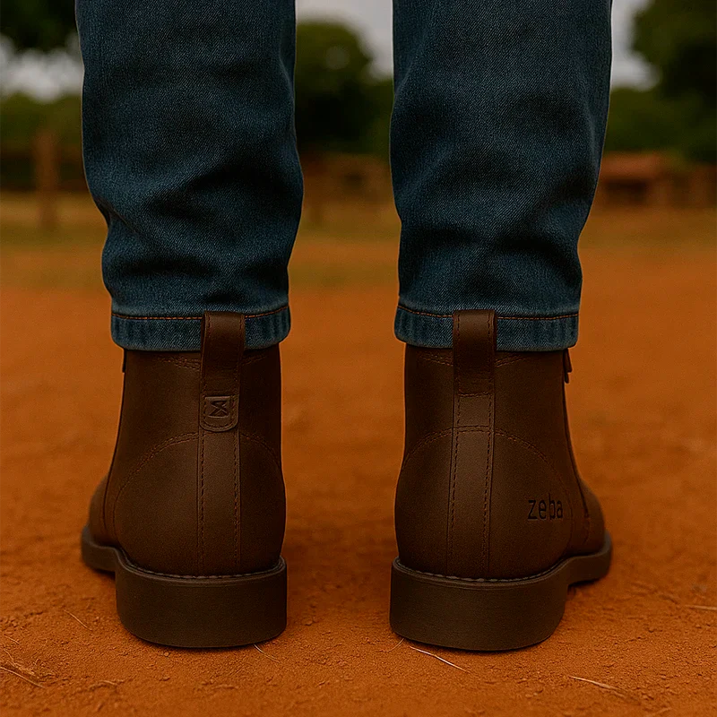Kit Bota Zavick em Couro Legítimo e Palmilha Ortopédica +BRINDES: Boné, Cinto e Bainha com Faca