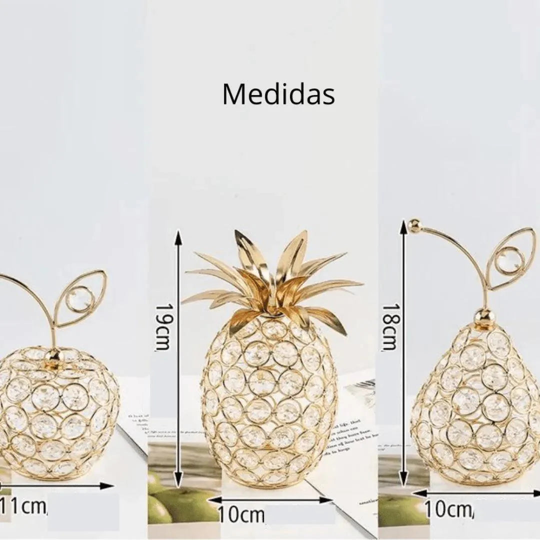 Adorno Decorativo de Frutas Cristal Moderno - Decoração Para Sala