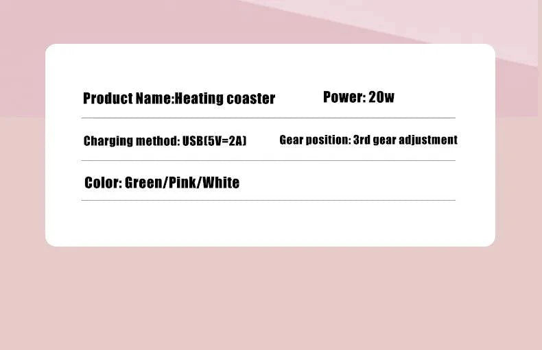 Aquecedor de Canecas/Copos USB  55-75°C