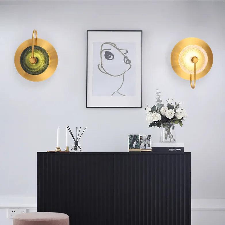 Arandela Dourada Parede Interna Futurista Belle