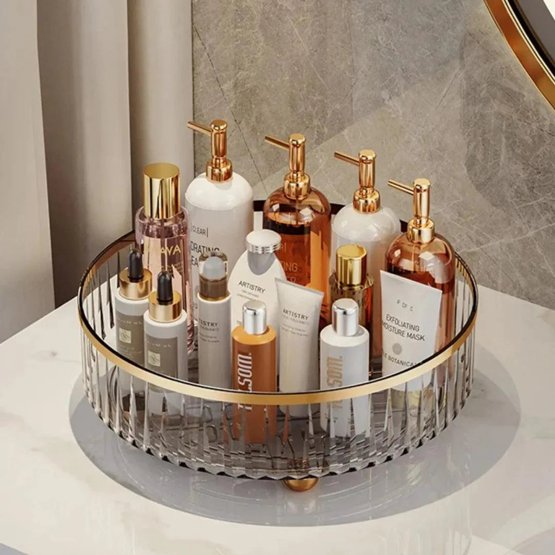 Bandeja Decorativa Espelhada para Banheiro/Cozinha Redonda