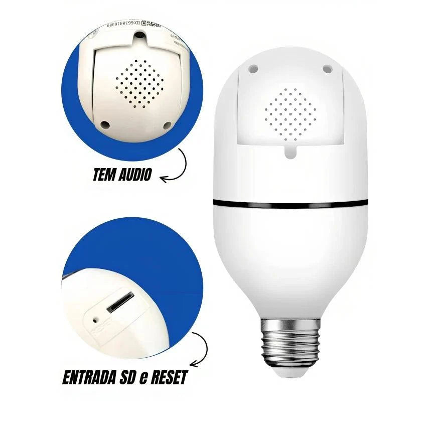Câmera Lâmpada Smart Wi-Fi Full HD Visão Noturna