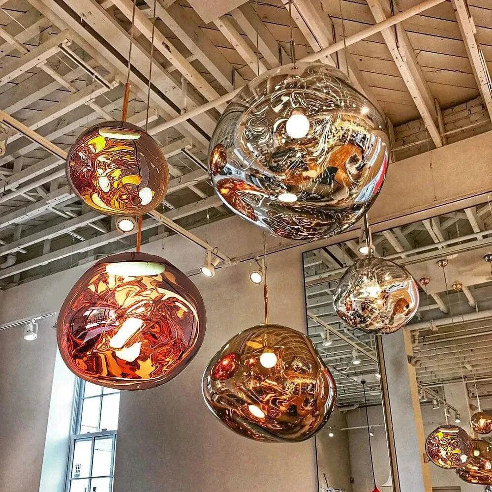 Conjunto Completo Lustre Pendente Moderno Luxuoso Lava Macaron Nórdico