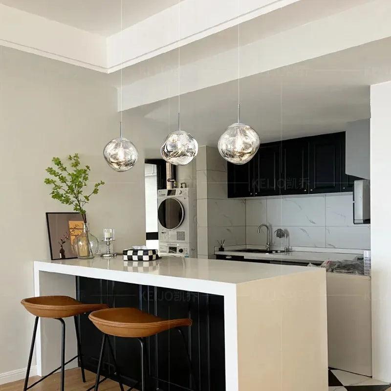 Conjunto Completo Lustre Pendente Moderno Luxuoso Lava Macaron Nórdico