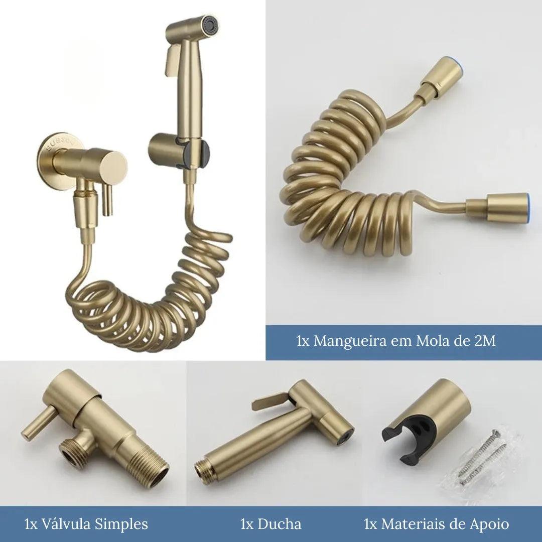 Ducha Higiênica Dourada Para Banheiro Luxury