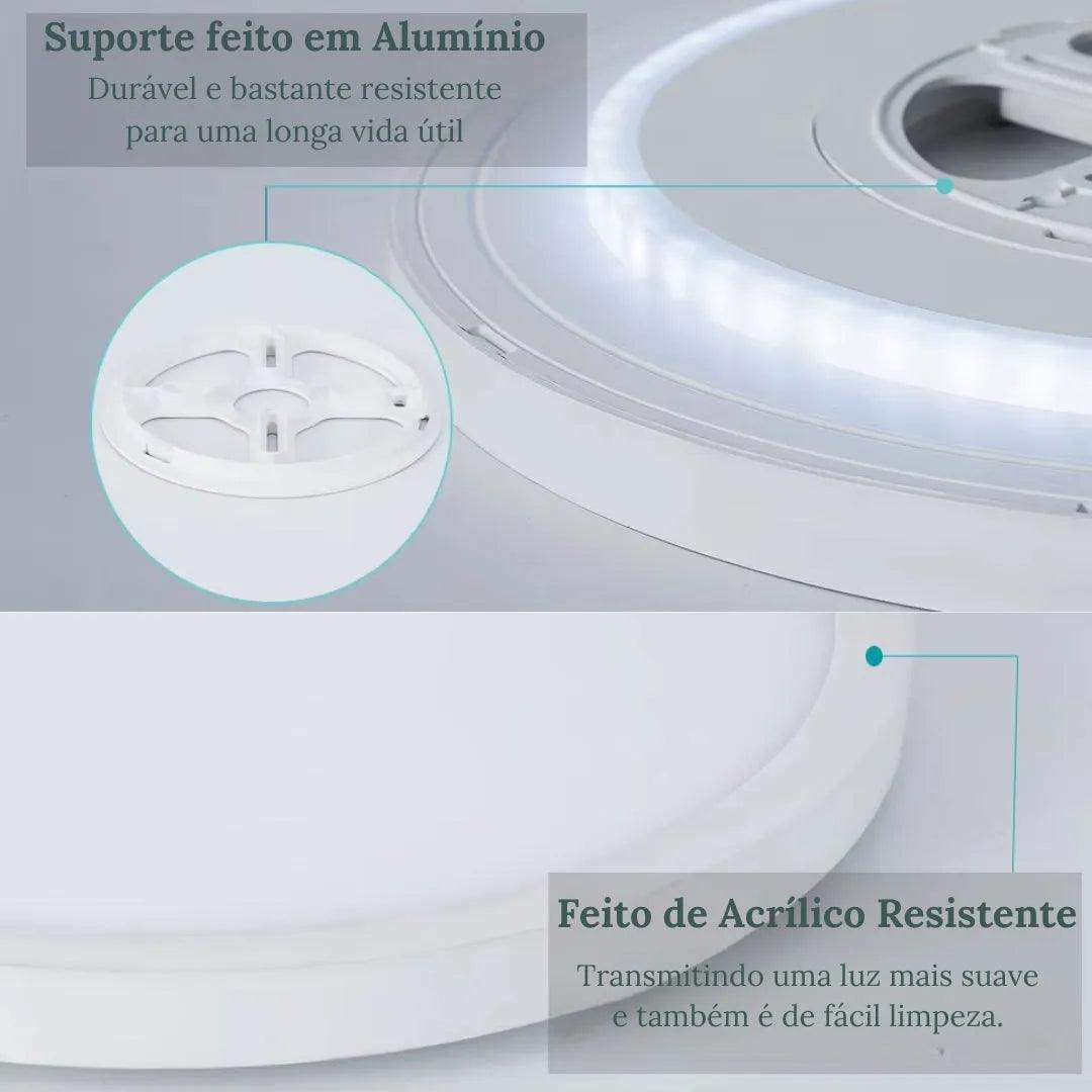 Luminária de Teto Plafon LED Redondo Inteligente Alexa Google Home