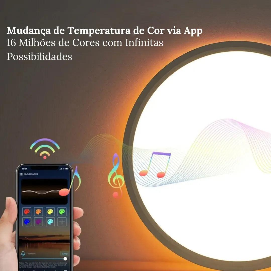 Luminária de Teto Plafon LED Redondo Inteligente Alexa Google Home