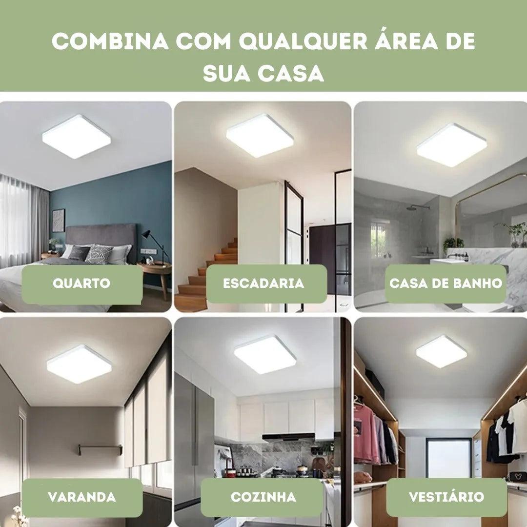 Luminária De Teto Plafon Quadrado LED Bivolt