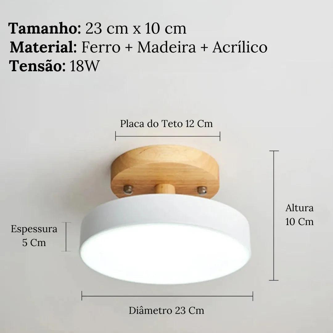 Luminária de Teto Plafon Redondo Led Estilo Nórdico