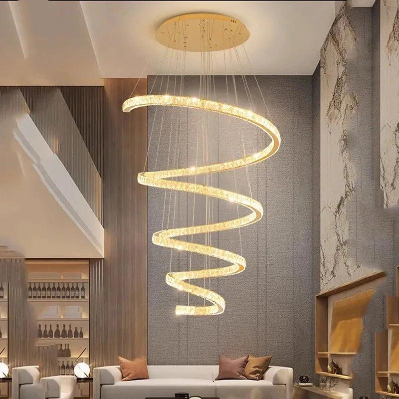 Lustre Circular Cristal Moderno Pendente Para Sala De Jantar