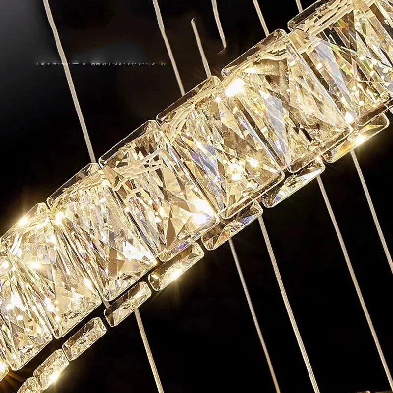 Lustre Circular Cristal Moderno Pendente Para Sala De Jantar