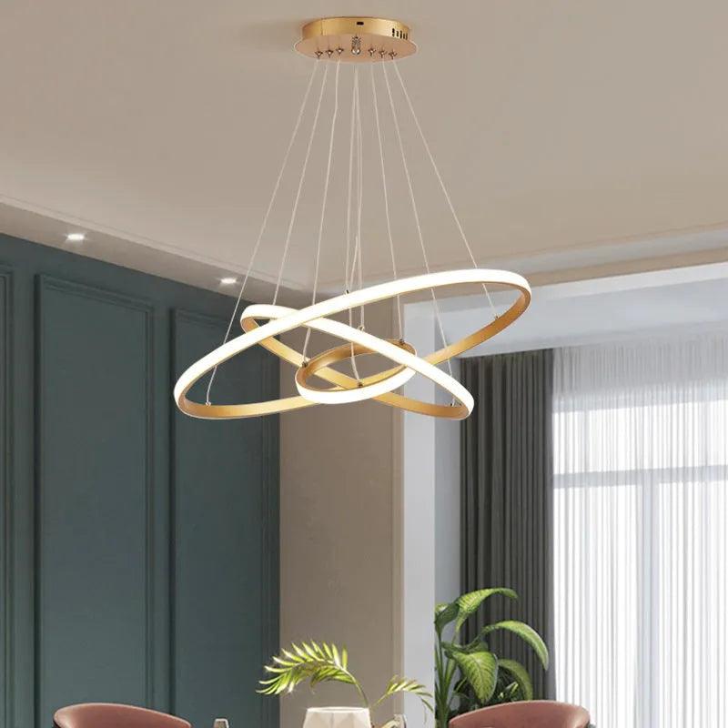 Lustre Pendente Circular Triplo em LED