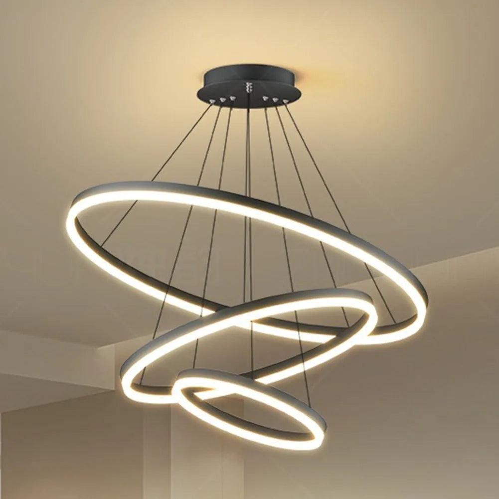 Lustre Pendente Circular Triplo em LED