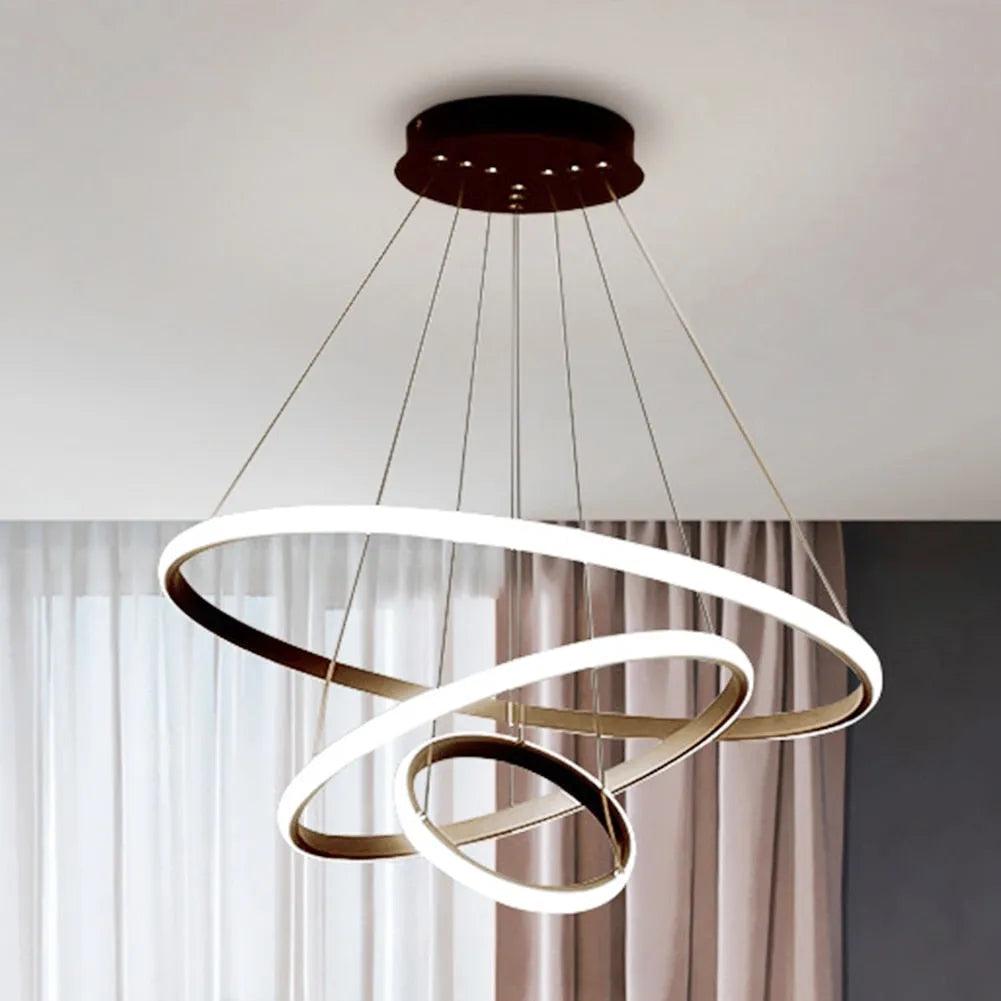 Lustre Pendente Circular Triplo em LED