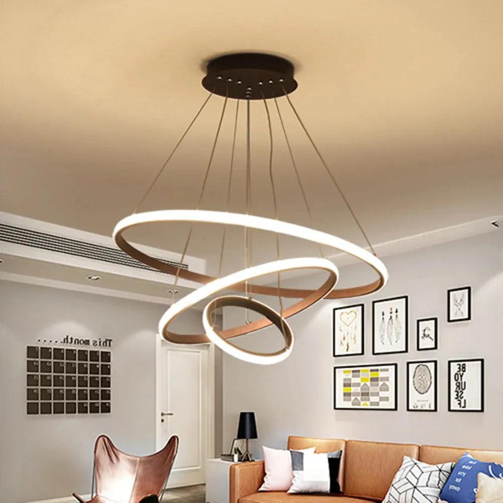 Lustre Pendente Circular Triplo em LED