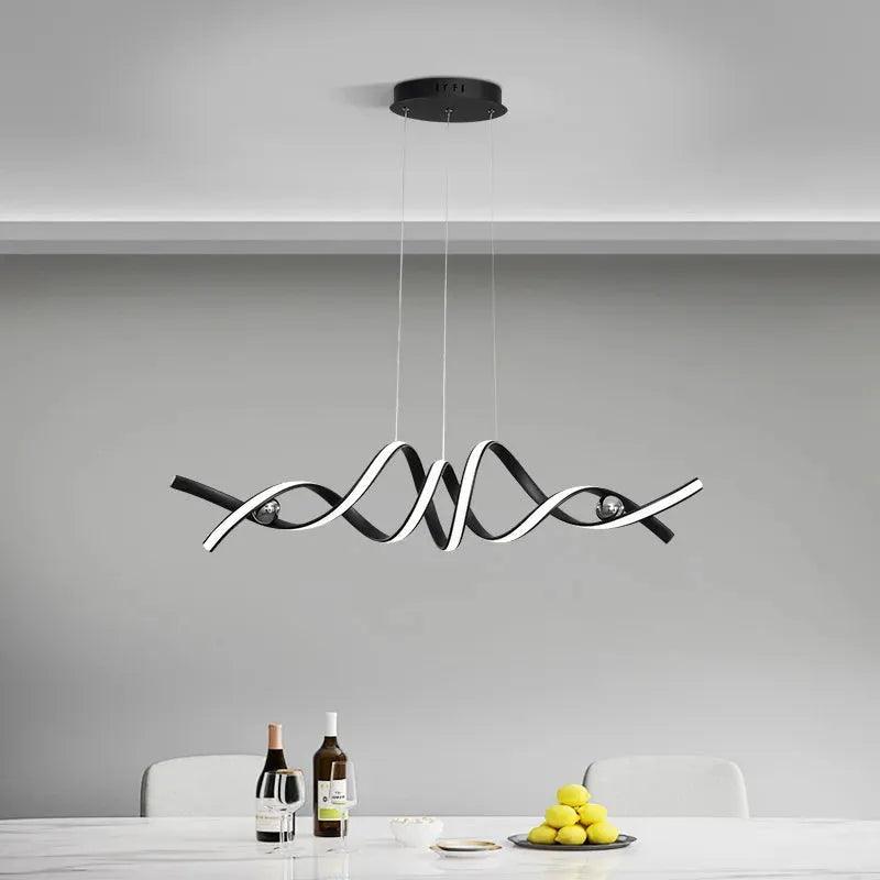 Lustre Pendente de Linear Ondas Minimalista