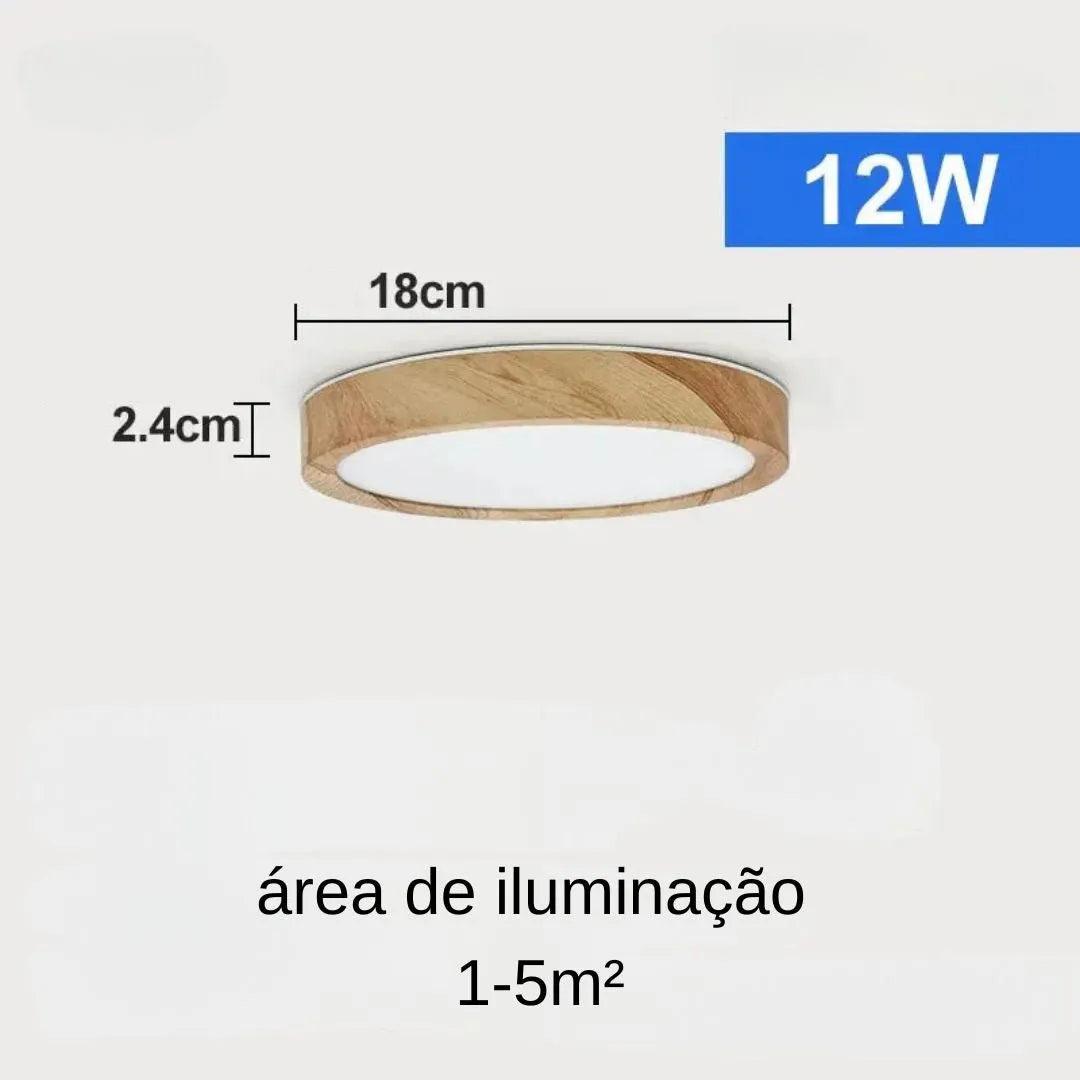 Plafon De Teto Led Sobrepor Estilo Amadeirado